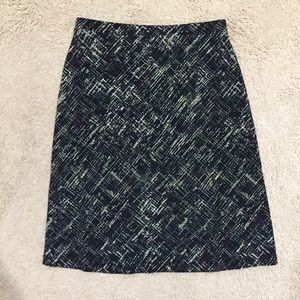 Merona Stretch A-Line Skirt Size 6 Black Tan White